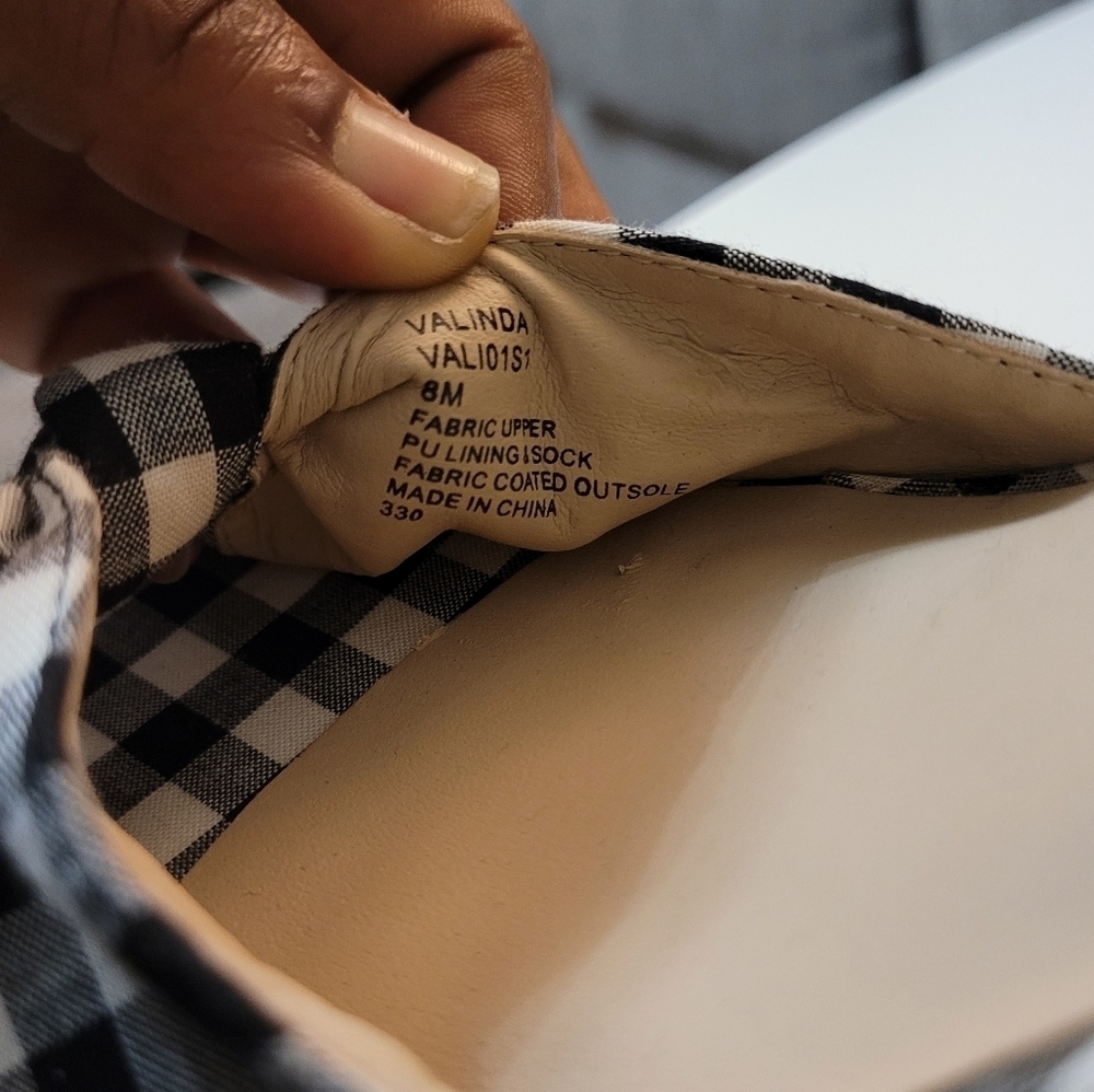 Steve Madden Valinda Peep Toe Black Plaid Wedge Espadrilles Sandals Size 8 - Picture 9 of 9